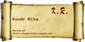 Kosár Rita névjegykártya